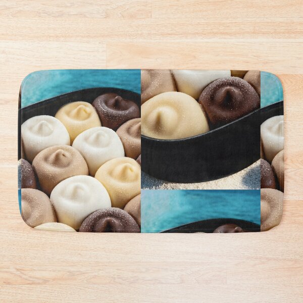 Item preview, Gourmet Ice Cream Scoops in Ceramic Bowl Photography | Beach Ocean Background Kitchen Wall Art | Summer Dessert Canvas Print | Creamy Vanilla & Chocolate Poster designed and sold by SergioMiklos.