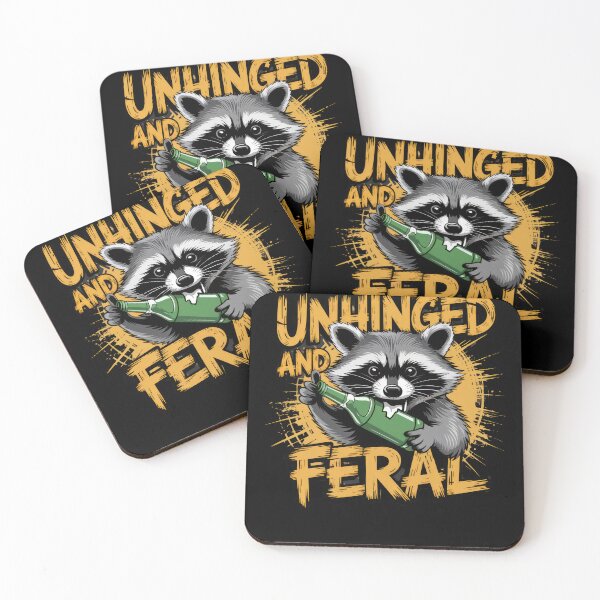Item preview, Unhinged And Feral Funny Cute Raccoon designed and sold by borutawear.