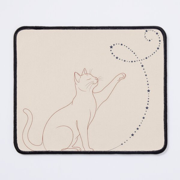 Item preview, Celestial Cat Reaching for the Stars - Minimalist Line Art designed and sold by ZipZapArt.