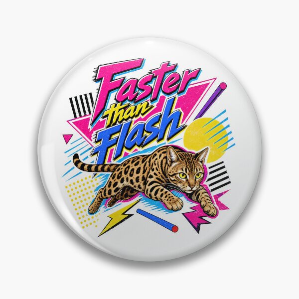 Item preview, Faster than Flash – Retro 90s Bengal Cat Sprint designed and sold by Bengoer18.