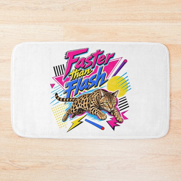 Item preview, Faster than Flash – Retro 90s Bengal Cat Sprint designed and sold by Bengoer18.
