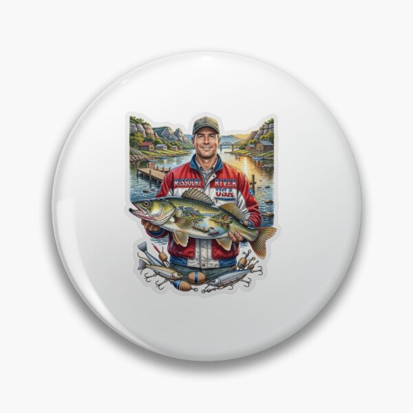 Item preview, Missouri River USA Fishing Sticker designed and sold by Imaginarium of Chaos falcon88 .