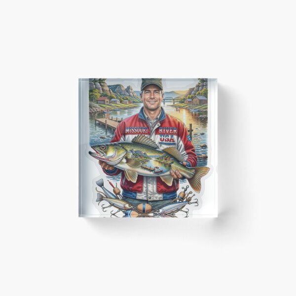 Item preview, Missouri River USA Fishing Sticker designed and sold by Imaginarium of Chaos falcon88 .