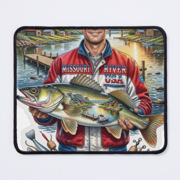 Item preview, Missouri River USA Fishing Sticker designed and sold by Imaginarium of Chaos falcon88 .