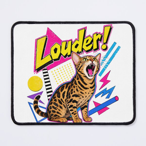 Item preview, Louder! – A flamboyant 90s Memphis Bengal cat designed and sold by Bengoer18.