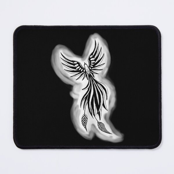 Item preview, White Smoke Phoenix - Minimalist Firebird Tattoo Art designed and sold by URSM.