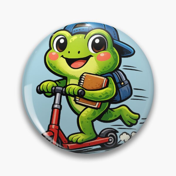 Item preview, Off To Chase The Goals Cute Frog on Scooter designed and sold by WearTheVibe Store.