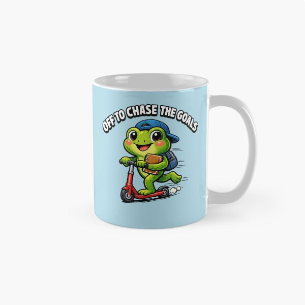 Item preview, Off To Chase The Goals Cute Frog on Scooter designed and sold by WearTheVibe Store.
