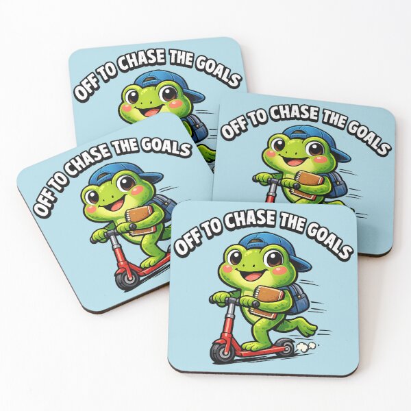 Item preview, Off To Chase The Goals Cute Frog on Scooter designed and sold by WearTheVibe Store.
