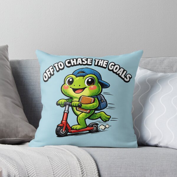 Item preview, Off To Chase The Goals Cute Frog on Scooter designed and sold by WearTheVibe Store.