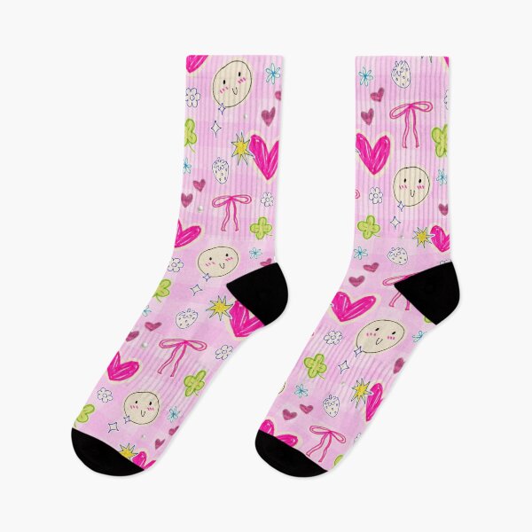 Item preview, Pink Doodle Hearts Y2K Seamless Pattern designed and sold by jianina-alondra.