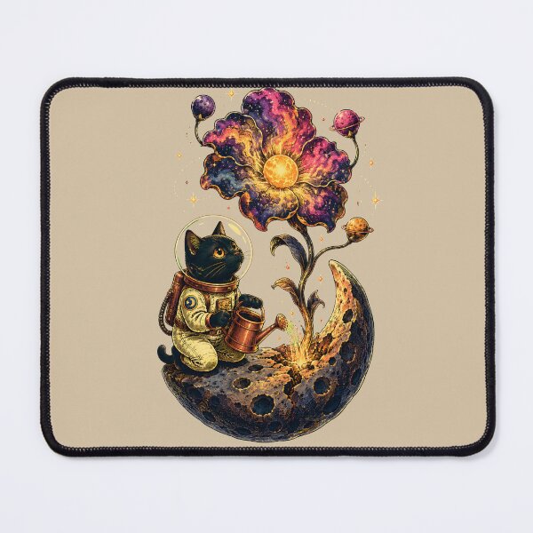 Item preview, Cosmic Cat Gardener – Astronaut Watering the Moon designed and sold by VioVibe.