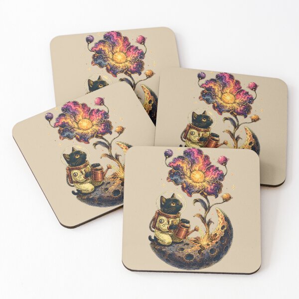 Item preview, Cosmic Cat Gardener – Astronaut Watering the Moon designed and sold by VioVibe.