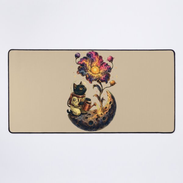 Item preview, Cosmic Cat Gardener – Astronaut Watering the Moon designed and sold by VioVibe.