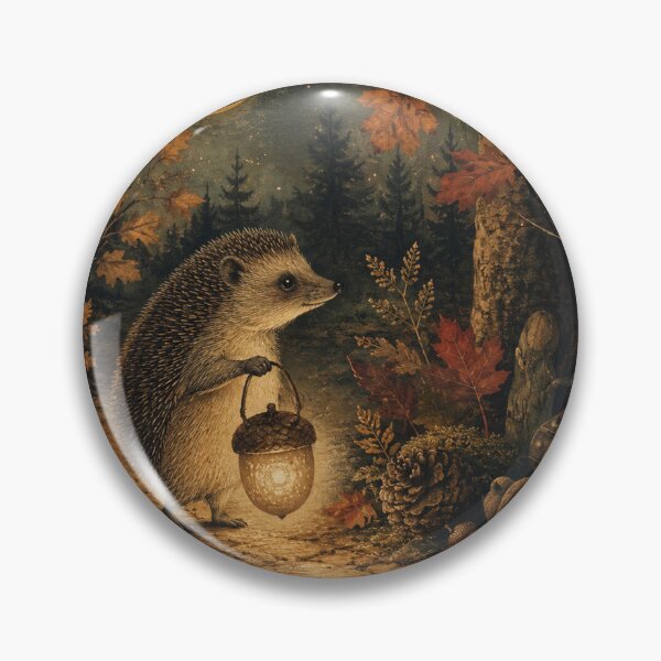 Item preview, Lantern Among Leaves - Cozy Cottage Woodland Hedgehog designed and sold by bapupa.