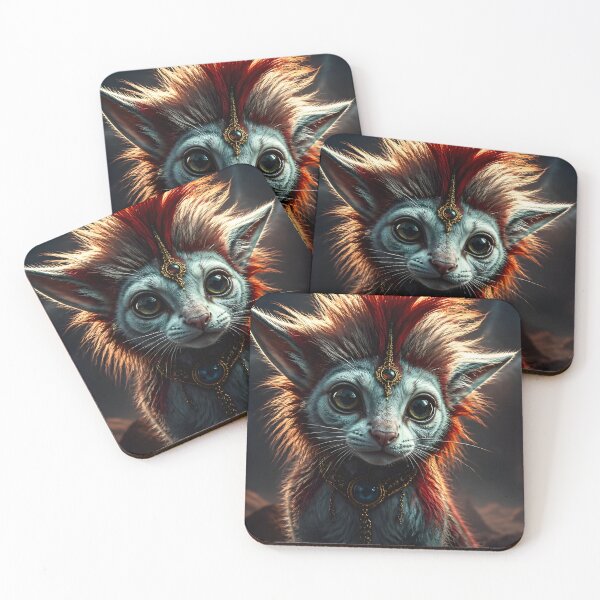 Item preview, Alien kitten with mohawk and star jewelry designed and sold by RocketAiCat.