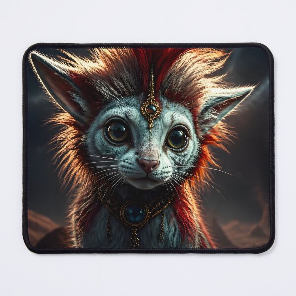 Item preview, Alien kitten with mohawk and star jewelry designed and sold by RocketAiCat.