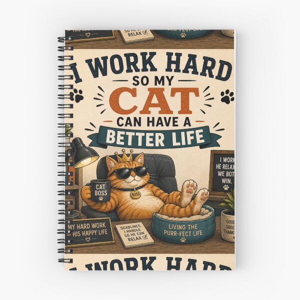 Item preview, Trabajo duro para que mi gato tenga una vida mejor – Amante de los gatos con sentido del humor designed and sold by SlanPOD.