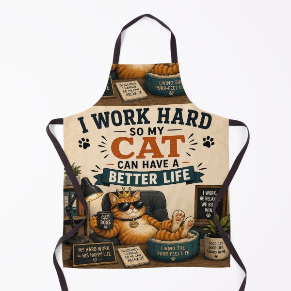 Item preview, I Work Hard So My Cat Can Have a Better Life – Funny Cat Lover designed and sold by SlanPOD.
