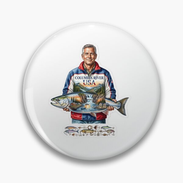 Item preview, Columbia River USA Fishing Sticker designed and sold by Imaginarium of Chaos falcon88 .