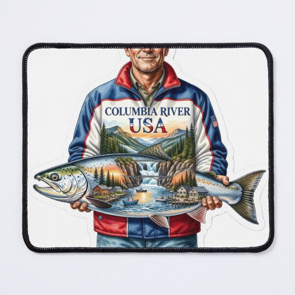 Item preview, Columbia River USA Fishing Sticker designed and sold by Imaginarium of Chaos falcon88 .