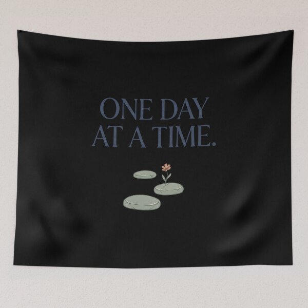 Item preview, One Day at a Time – Minimalist Inspirational Quote designed and sold by Origamoart.
