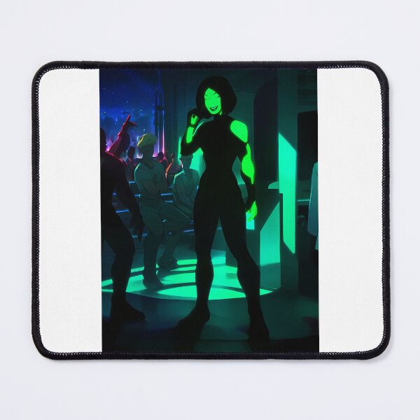 Item preview, Dark Nightclub Neon Green Light Background Laughing Girl. designed and sold by tedinator32.