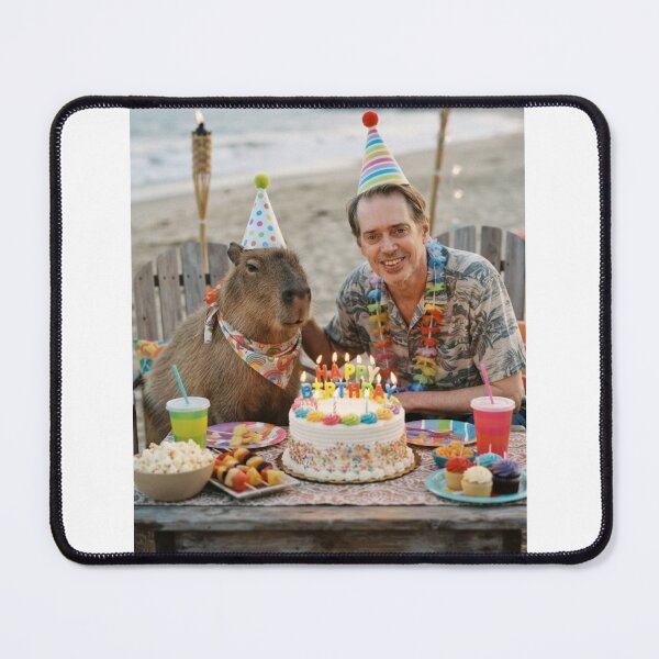 Item preview, Steve buscemi capybara beach capybaras animal pet nature meme memes funny parody christmas birthday designed and sold by CheeseBlueprint.