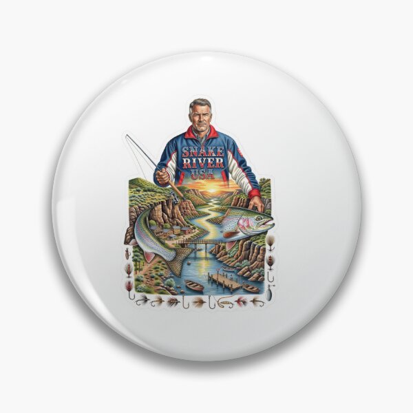 Item preview, Snake River USA Fishing Sticker designed and sold by Imaginarium of Chaos falcon88 .