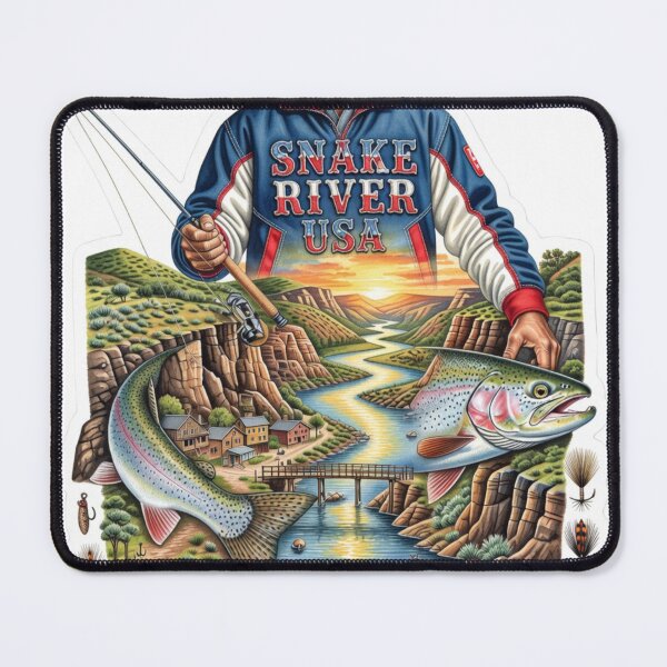 Item preview, Snake River USA Fishing Sticker designed and sold by Imaginarium of Chaos falcon88 .