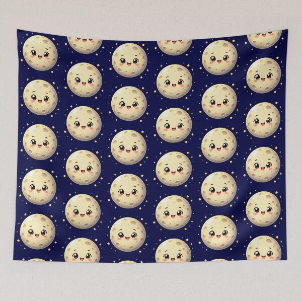 Item preview, Smiling Kawaii Moon designed and sold by Lolilas.