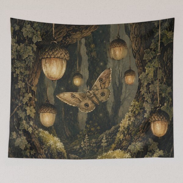 Item preview, Lantern Grove - Witchy Cottage Woodland Moth designed and sold by bapupa.