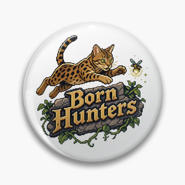 Item preview, Born Hunters – 8-Bit Pixel Art Bengal Cat Hunting designed and sold by Bengoer18.