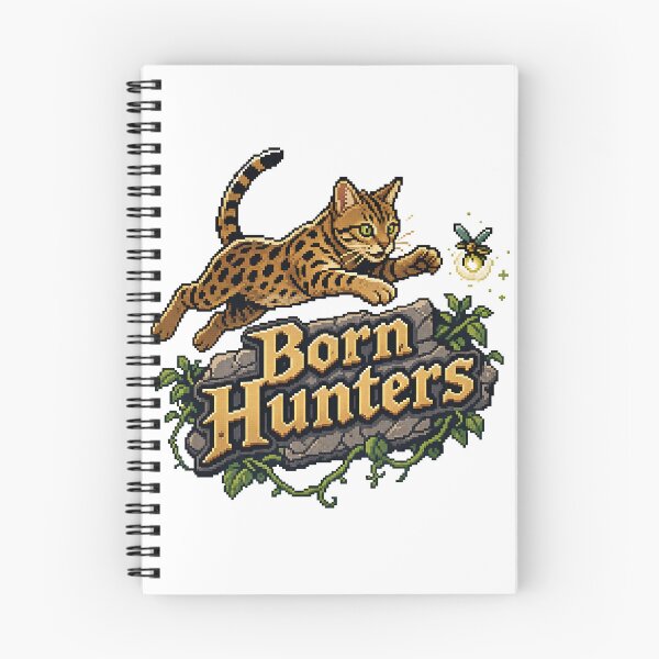 Item preview, Born Hunters – 8-Bit Pixel Art Bengal Cat Hunting designed and sold by Bengoer18.