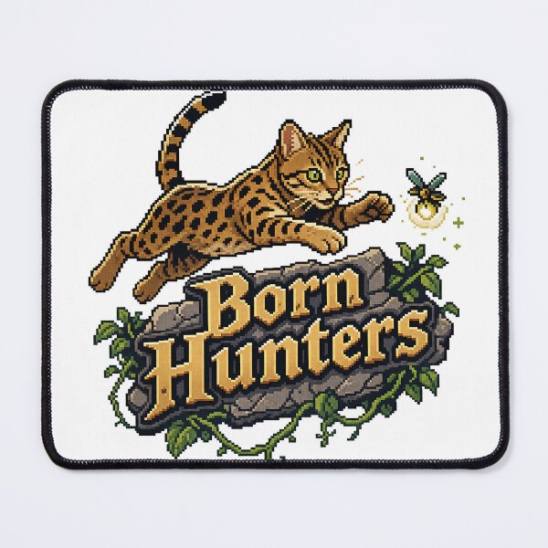 Item preview, Born Hunters – 8-Bit Pixel Art Bengal Cat Hunting designed and sold by Bengoer18.