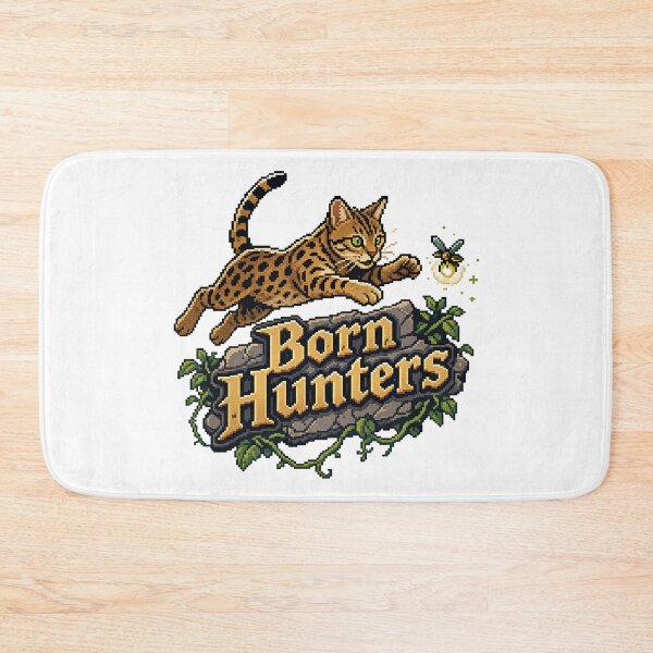 Item preview, Born Hunters – 8-Bit Pixel Art Bengal Cat Hunting designed and sold by Bengoer18.