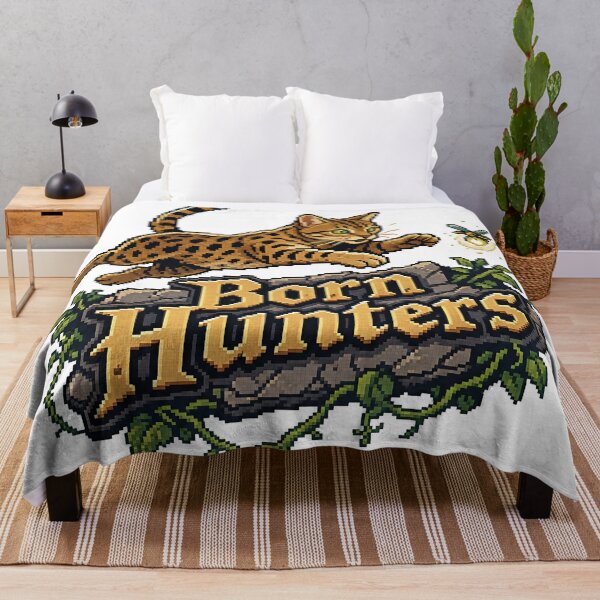 Item preview, Born Hunters – 8-Bit Pixel Art Bengal Cat Hunting designed and sold by Bengoer18.