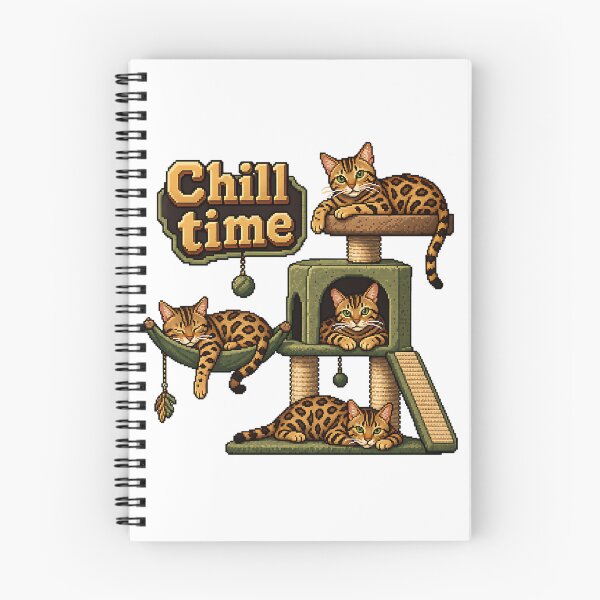 Item preview, Chill Time – Pixel Art Bengal Cat Scratching Post designed and sold by Bengoer18.