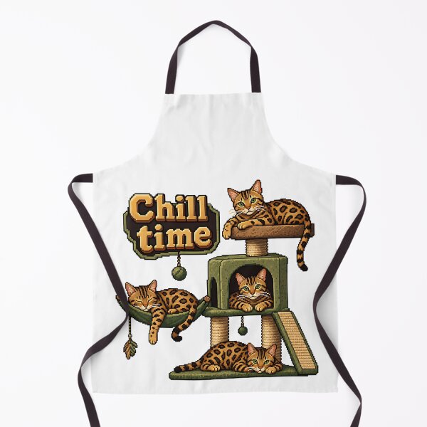 Item preview, Chill Time – Pixel Art Bengal Cat Scratching Post designed and sold by Bengoer18.