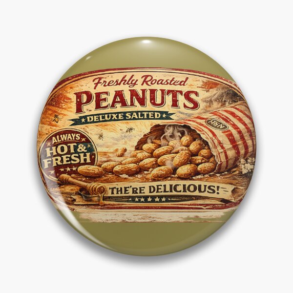 Item preview, Vintage US Roasted Peanuts Retro Sign designed and sold by Normandy Road Heritage.