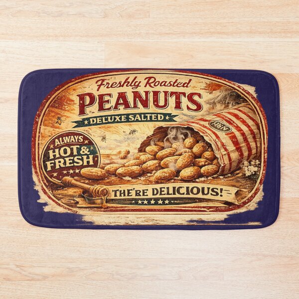 Item preview, Vintage US Roasted Peanuts Retro Sign designed and sold by Normandy Road Heritage.