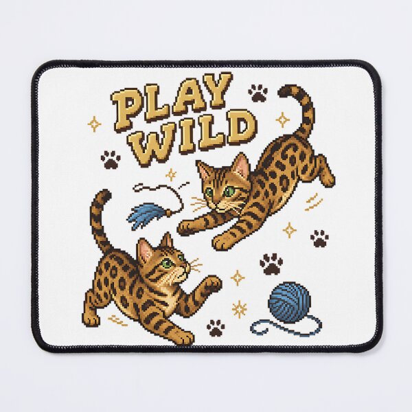 Item preview, Play Wild – Playful Pixel Art Bengal Cats designed and sold by Bengoer18.