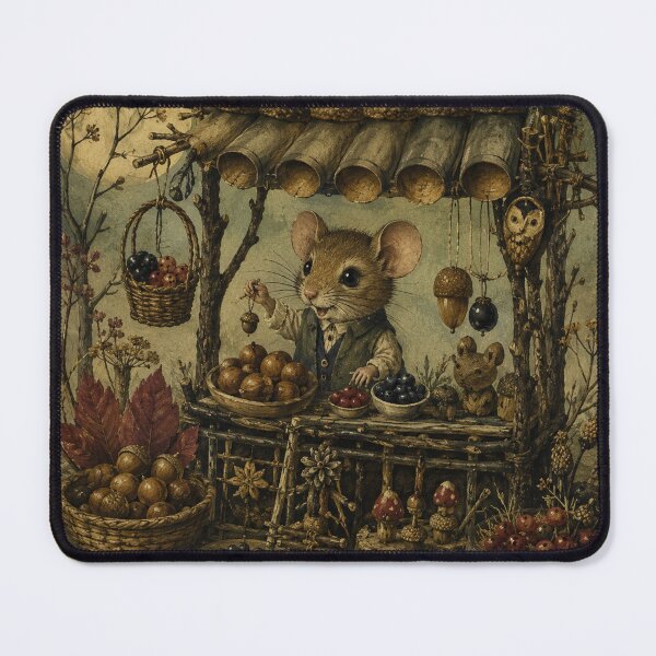 Item preview, Hazelnut Market - Cozy Cottage Woodland Mouse designed and sold by bapupa.