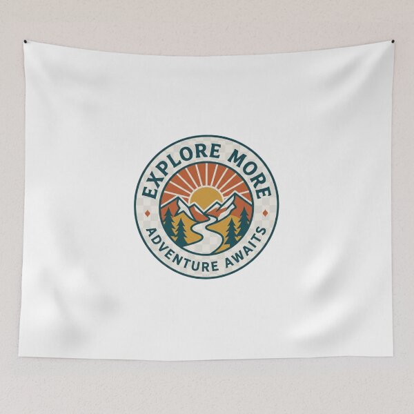 Item preview, Explore More Adventure Awaits Retro Wilderness Nature designed and sold by Amituniqdesign .