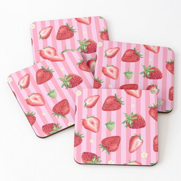 Item preview, Fresh Strawberry Pink Stripe Seamless Pattern designed and sold by jianina-alondra.