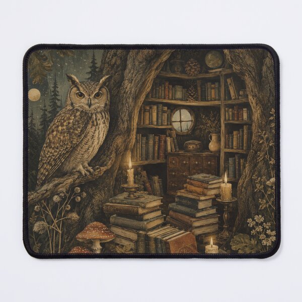 Item preview, Acorn Library - Cozy Cottage Woodland Owl designed and sold by bapupa.