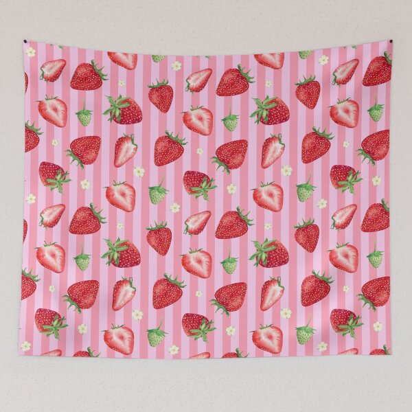 Item preview, Fresh Strawberry Pink Stripe Seamless Pattern designed and sold by jianina-alondra.