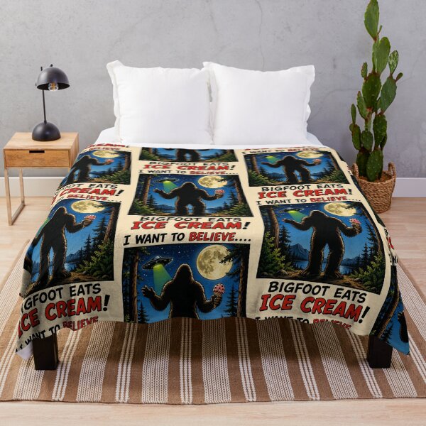 Item preview, I Want to Believe Bigfoot Eats Ice Cream designed and sold by Mad Axle Studios.