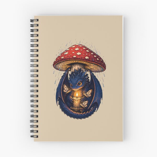 Item preview, Midnight Dragon Under a Mushroom – Dark Fantasy Candle Art designed and sold by VioVibe.