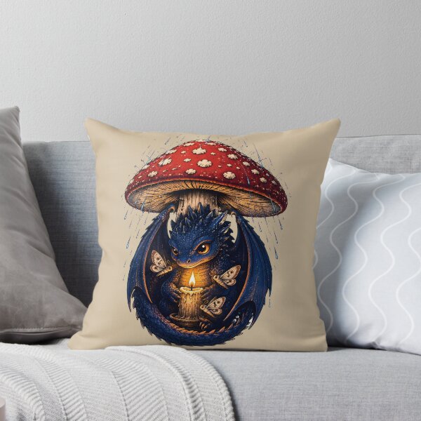 Item preview, Midnight Dragon Under a Mushroom – Dark Fantasy Candle Art designed and sold by VioVibe.